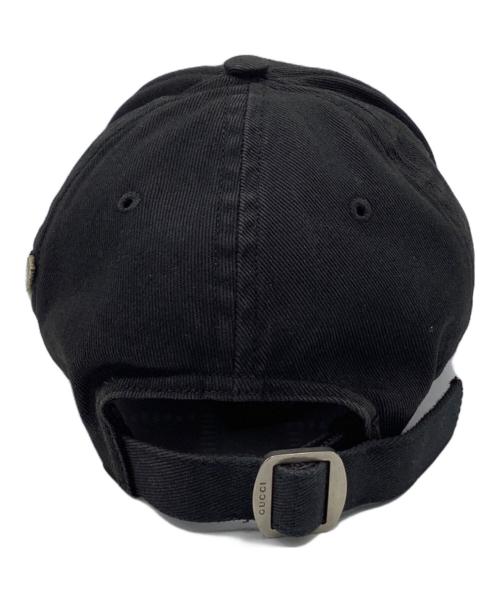 GUCCI（グッチ）GUCCI (グッチ) バタフライ刺繍 ニューヨークヤンキース　キャップ ブラックの古着・服飾アイテム