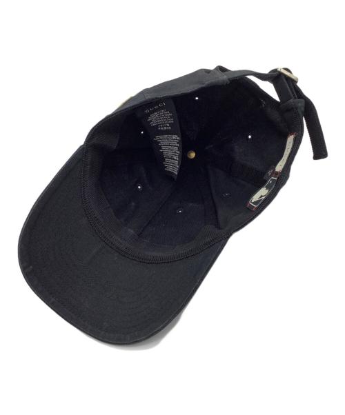 GUCCI（グッチ）GUCCI (グッチ) バタフライ刺繍 ニューヨークヤンキース　キャップ ブラックの古着・服飾アイテム