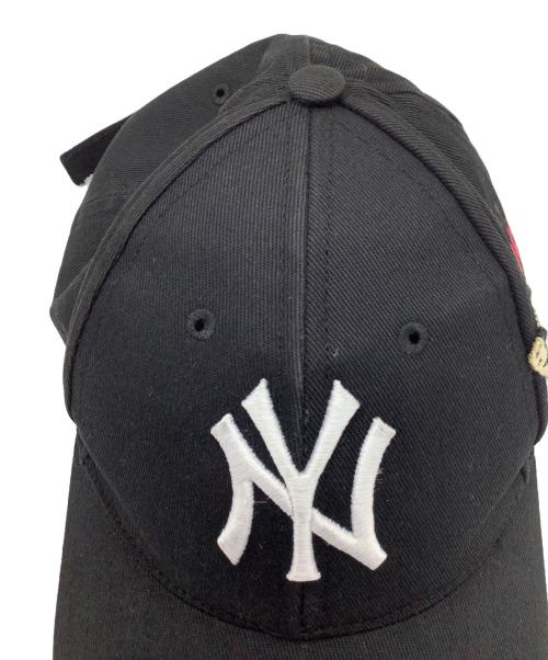 GUCCI（グッチ）GUCCI (グッチ) バタフライ刺繍 ニューヨークヤンキース　キャップ ブラックの古着・服飾アイテム
