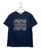A BATHING APEア ベイシング エイプ）の古着「APE SHALL NEVER KILL APE Tシャツ」｜ネイビー
