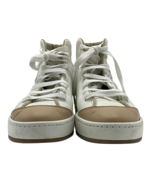 MaxMara（マックスマーラ）MaxMara (マックスマーラ) ハイカットスニーカー ホワイト サイズ:36の古着・服飾アイテム