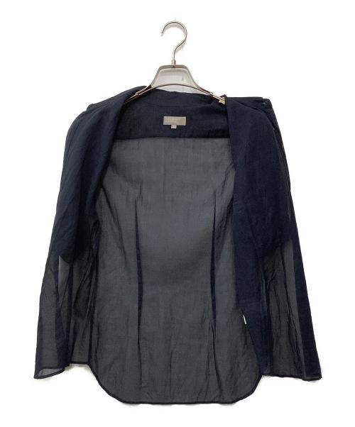 MARGARET HOWELL（マーガレットハウエル）MARGARET HOWELL (マーガレットハウエル) 半袖シアーシャツ ネイビー サイズ:1の古着・服飾アイテム