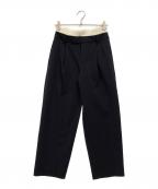 BEAUTY&YOUTHビューティーアンドユース）の古着「レイヤードタックパンツ」｜ネイビー×ホワイト