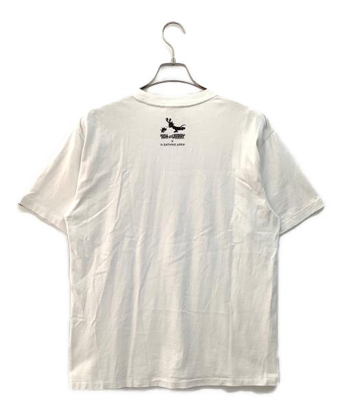 TOM and JERRY（トム アンド ジェリー）TOM and JERRY (トム アンド ジェリー) A BATHING APE (ア ベイシング エイプ) プリントTシャツ ホワイト サイズ:Lの古着・服飾アイテム