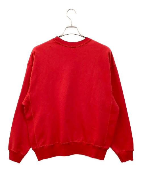 BEAUTY&YOUTH（ビューティーアンドユース）BEAUTY&YOUTH (ビューティーアンドユース) クラッシュ クルーネック スウェット レッド サイズ:Mの古着・服飾アイテム