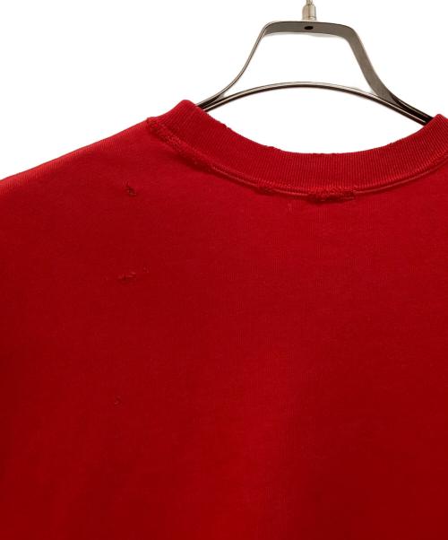 BEAUTY&YOUTH（ビューティーアンドユース）BEAUTY&YOUTH (ビューティーアンドユース) クラッシュ クルーネック スウェット レッド サイズ:Mの古着・服飾アイテム