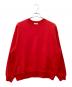BEAUTY&YOUTH（ビューティーアンドユース）の古着「クラッシュ クルーネック スウェット」｜レッド