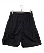 H BEAUTY&YOUTHエイチ ビューティー&ユース）の古着「OLMETEX CRUNCHY CARGO SHORT PANTS」｜ブラック