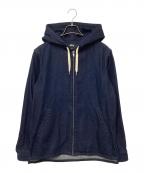 stussyステューシー）の古着「ロゴ刺繍デニムジップパーカー」｜インディゴ
