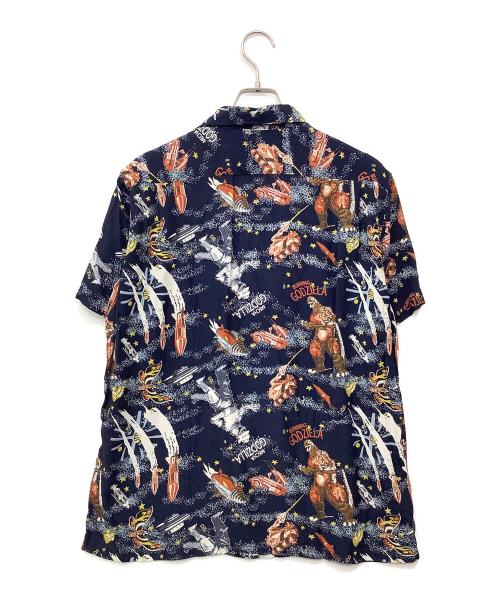 EIGHT G（エイトジー）EIGHT G (エイトジー) アロハシャツ ネイビー サイズ:Lの古着・服飾アイテム