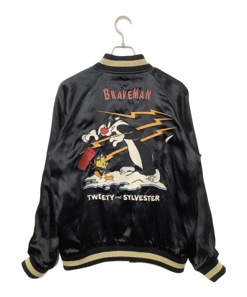 THE BRAVE MAN（ブレイブマン）THE BRAVE MAN (ブレイブマン) LOONEY TUNES (ルーニーチューンズ) スカジャン ブラック サイズ:Mの古着・服飾アイテム