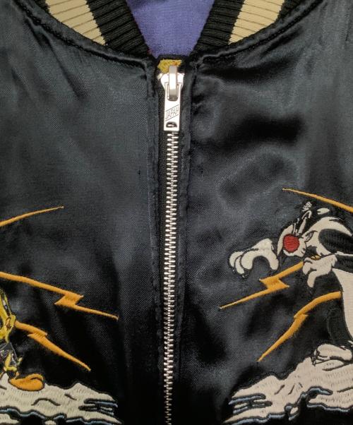 THE BRAVE MAN（ブレイブマン）THE BRAVE MAN (ブレイブマン) LOONEY TUNES (ルーニーチューンズ) スカジャン ブラック サイズ:Mの古着・服飾アイテム