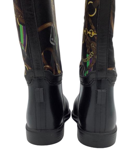 RALPH LAUREN（ラルフローレン）RALPH LAUREN (ラルフローレン) ラバー&レザーロングブーツ ブラック サイズ:6の古着・服飾アイテム