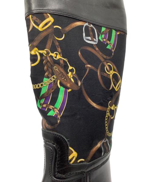 RALPH LAUREN（ラルフローレン）RALPH LAUREN (ラルフローレン) ラバー&レザーロングブーツ ブラック サイズ:6の古着・服飾アイテム