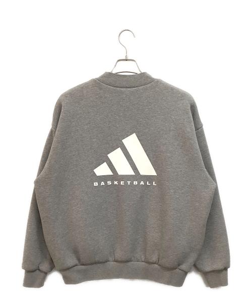 adidas（アディダス）adidas (アディダス) BASKETBALL HEATHER CREW グレー サイズ:Sの古着・服飾アイテム