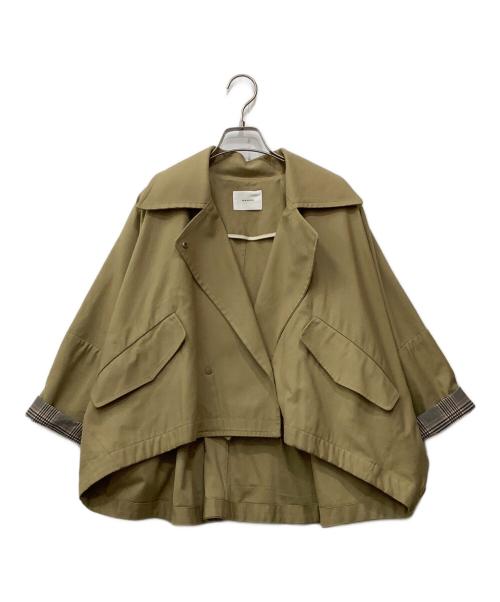 manon（マノン）MANON (マノン) WIDE SQUARE DOUBLE JKT ベージュの古着・服飾アイテム