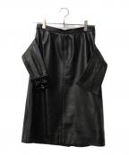 Yves Saint Laurentイヴサンローラン）の古着「レザースカート」｜ブラック