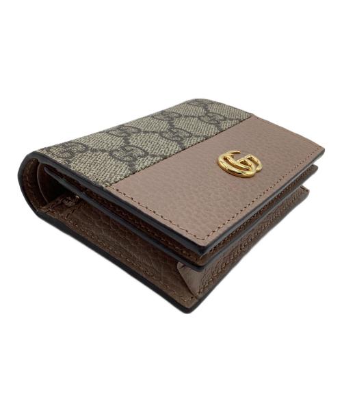 GUCCI（グッチ）GUCCI (グッチ) GGマーモント　ダブルGミニウォレット ベージュの古着・服飾アイテム