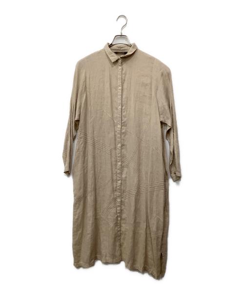 YACCO MARICARD（ヤッコマリカルド）YACCO MARICARD (ヤッコマリカルド) リネンシャツワンピース ベージュ サイズ:Nの古着・服飾アイテム