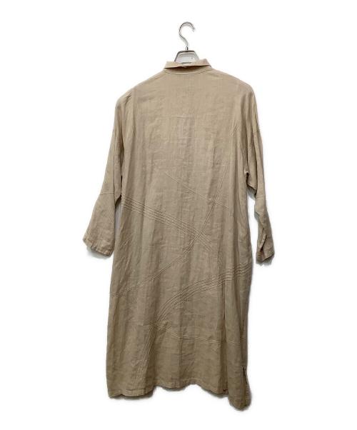 YACCO MARICARD（ヤッコマリカルド）YACCO MARICARD (ヤッコマリカルド) リネンシャツワンピース ベージュ サイズ:Nの古着・服飾アイテム