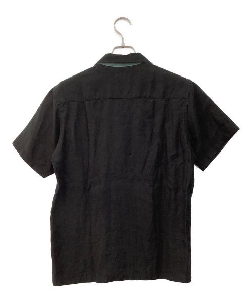RUDE GALLERY BLACK REBEL（ルードギャラリー ブラックレーベル）RUDE GALLERY BLACK REBEL (ルードギャラリー ブラックレーベル) リネンシャツ グリーン×ブラック サイズ:MEDIUMの古着・服飾アイテム