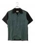 RUDE GALLERY BLACK REBEL（ルードギャラリー ブラックレーベル）の古着「リネンシャツ」｜グリーン×ブラック