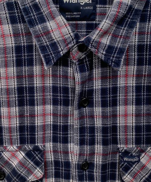 Wrangler（ラングラー）Wrangler (ラングラー) チェックシャツ ネイビー×レッド サイズ:XLの古着・服飾アイテム