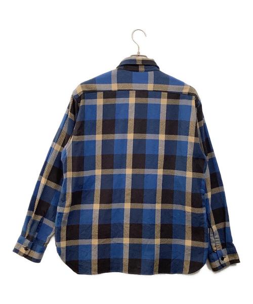 SUGAR CANE（シュガーケーン）SUGAR CANE (シュガーケーン) TWILL CHECK WORK SHIRT ブルー×ベージュ サイズ:Lの古着・服飾アイテム