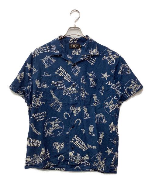 RALPH LAUREN（ラルフローレン）RALPH LAUREN (ラルフローレン) DOUBLE RL (ダブルアールエル) アロハシャツ ブルー サイズ:Mの古着・服飾アイテム