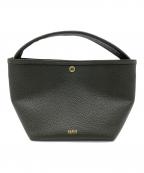 ch!iiibagチーバック）の古着「レザーバスケット」｜カーキ