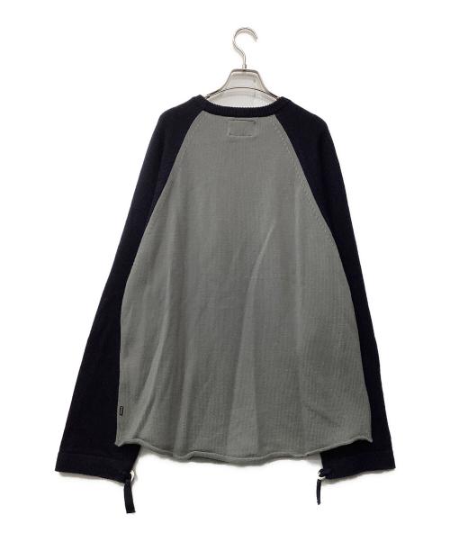WHIMSY（ウィムジー）WHIMSY (ウィムジー) ラグランニット ネイビー×グレー サイズ:XLの古着・服飾アイテム