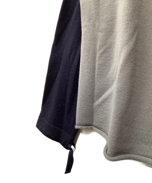 WHIMSY（ウィムジー）WHIMSY (ウィムジー) ラグランニット ネイビー×グレー サイズ:XLの古着・服飾アイテム