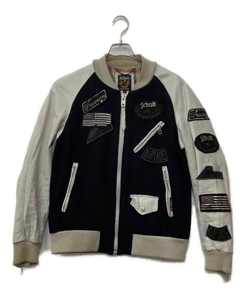 Schott（ショット）Schott (ショット) スタジャン ネイビー×グレー サイズ:Mの古着・服飾アイテム