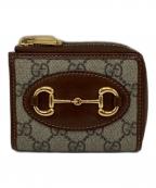 GUCCIグッチ）の古着「GGスプリーム　コンパクトウォレット」｜ブラウン×ベージュ
