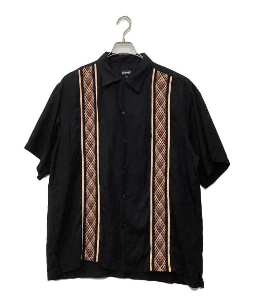 Schott（ショット）Schott (ショット) LINE 2TONE SS SHIRT ブラック サイズ:XLの古着・服飾アイテム
