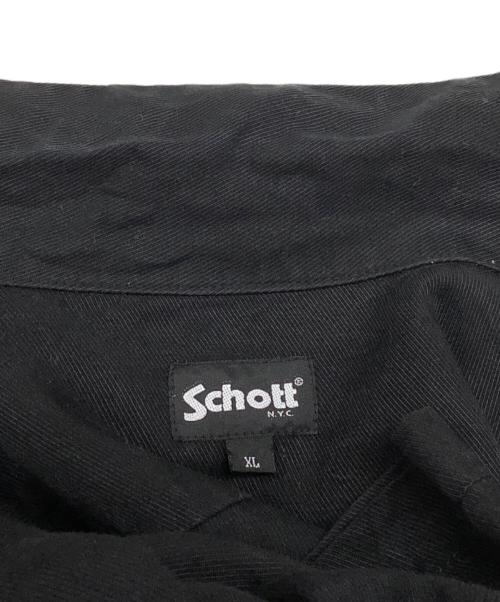 Schott（ショット）Schott (ショット) LINE 2TONE SS SHIRT ブラック サイズ:XLの古着・服飾アイテム