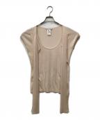 CELINEセリーヌ）の古着「半袖ニット」｜ピンク