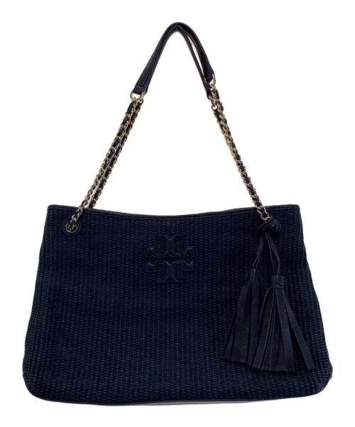 TORY BURCH（トリーバーチ）TORY BURCH (トリーバーチ) チェーントートバッグ ネイビーの古着・服飾アイテム