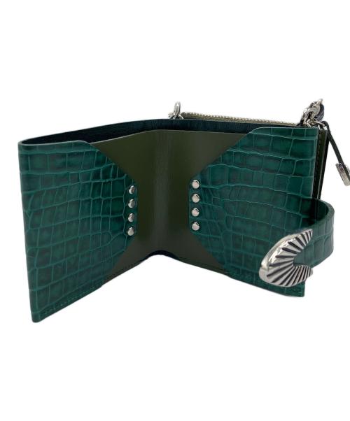 TOGA TOO（トーガ・トゥ）TOGA TOO (トーガ・トゥ) LEATHER SHOULDER WALLET ブラック×グリーンの古着・服飾アイテム