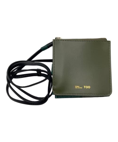 TOGA TOO（トーガ・トゥ）TOGA TOO (トーガ・トゥ) LEATHER SHOULDER WALLET ブラック×グリーンの古着・服飾アイテム