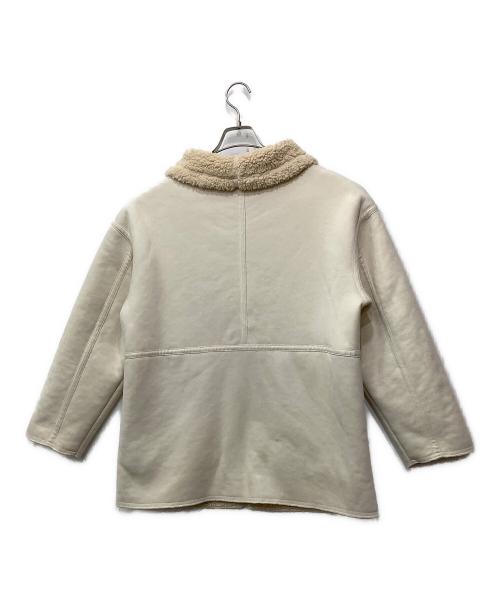 green label relaxing（グリーンレーベルリラクシング）green label relaxing (グリーンレーベルリラクシング) 2WAYボアフェイクムートンブルゾン ホワイト×ベージュ サイズ:不明の古着・服飾アイテム