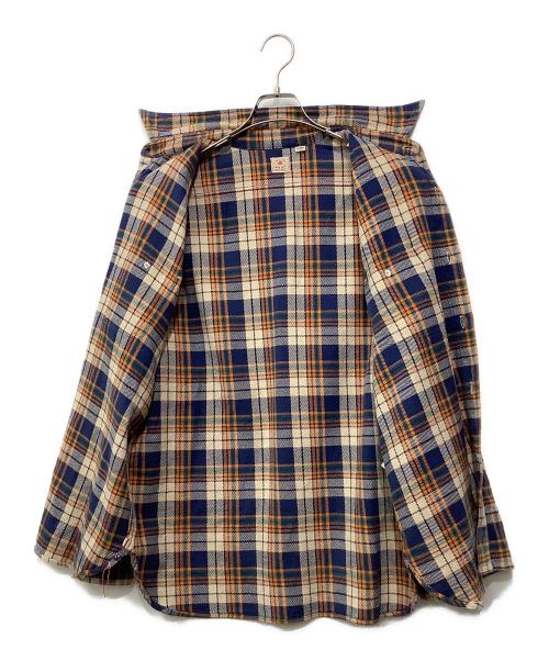 SUGAR CANE（シュガーケーン）SUGAR CANE (シュガーケーン) 長袖シャツ ネイビー×ベージュ サイズ:XLの古着・服飾アイテム