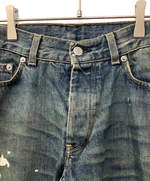 HELMUT LANG（ヘルムートラング）HELMUT LANG (ヘルムートラング) ボタンフライ ペンキデニムパンツ インディゴ サイズ:W28の古着・服飾アイテム