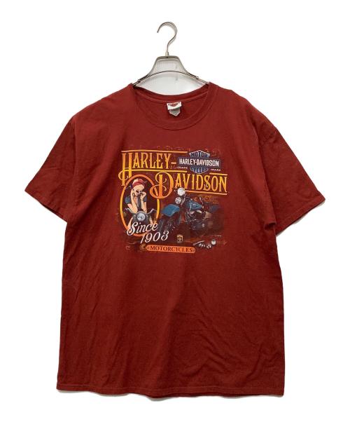HARLEY-DAVIDSON（ハーレーダビッドソン）HARLEY-DAVIDSON (ハーレーダビッドソン) Hanes (ヘインズ) 半袖Tシャツ レッド サイズ:2XLの古着・服飾アイテム