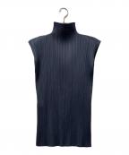 ISSEY MIYAKEイッセイミヤケ）の古着「ノースリーブカットソー」｜ブルー