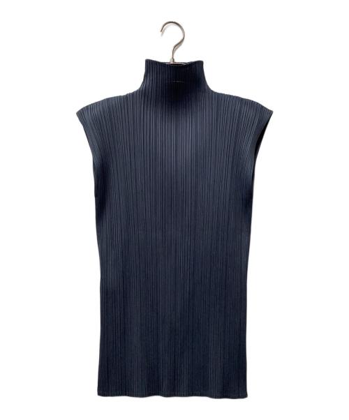 ISSEY MIYAKE（イッセイミヤケ）ISSEY MIYAKE (イッセイミヤケ) ノースリーブカットソー ブルー サイズ:Lの古着・服飾アイテム