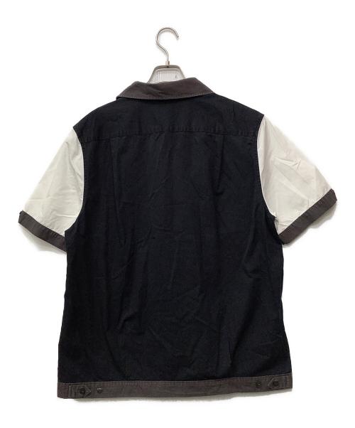 FRED PERRY（フレッドペリー）FRED PERRY (フレッドペリー) 半袖シャツ ブラック×ホワイト サイズ:Lの古着・服飾アイテム