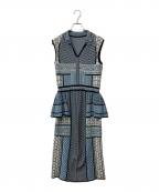 Mame Kurogouchiマメクロゴウチ）の古着「ワンピース」｜ブルー×ブラック