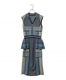 Mame Kurogouchi（マメクロゴウチ）の古着「ワンピース」｜ブルー×ブラック