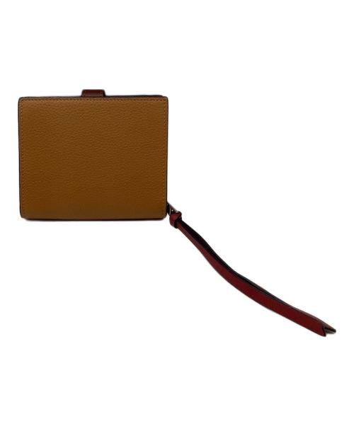 LOEWE（ロエベ）LOEWE (ロエベ) Compact Zip Wallet ブラウン×レッドの古着・服飾アイテム